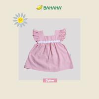 Gambar BANANA Dress bayi perempuan motif kotak variasi renda bunga - maroon, S dari BANANA Official Store Kota Administrasi Jakarta Timur 4 Tokopedia