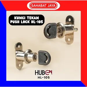 Kunci Tekan Push Lock Huben Lemari Laci Kabinet HL 105