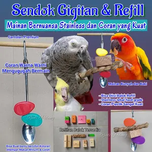 Sendok Tebal Stainless Mainan Kunyah bisa Refiil hingga parrot Besar