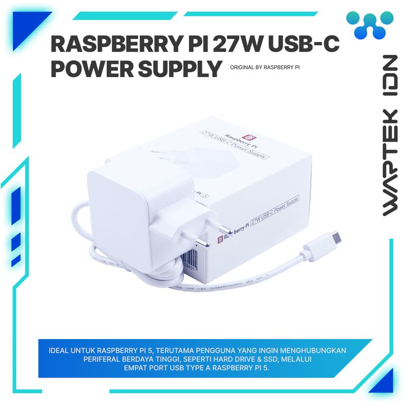 Raspberry Pi 27W USB-C Power Supply Official - Shop | Tokopedia