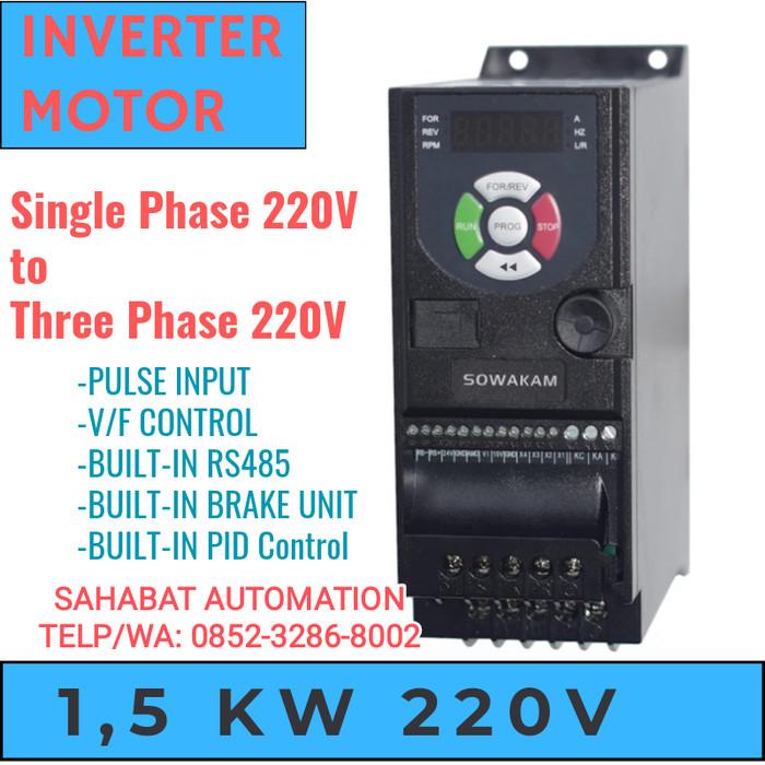 Jual Inverter Motor 1.5 kw 2 HP 220V 1Phase ke 3Phase 220V inverter VFD ...
