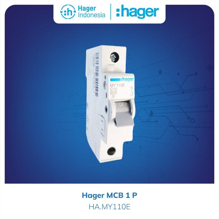 Gambar Hager MCB 1 Phase 10a 10 ampere 4.5kA - MY110E dari Hager Indonesia Kota Administrasi Jakarta Barat Tokopedia