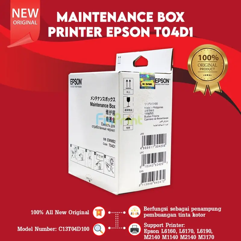 Chip Maintenance Box Epson T04D1 EWMB2 Printer L4150 L4160 L5190 L6160 0