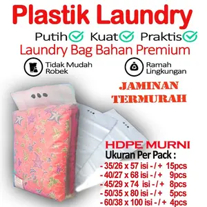 Plastik Laundry | Plastik Jinjing 3 jari Uk: 35 40 45 50