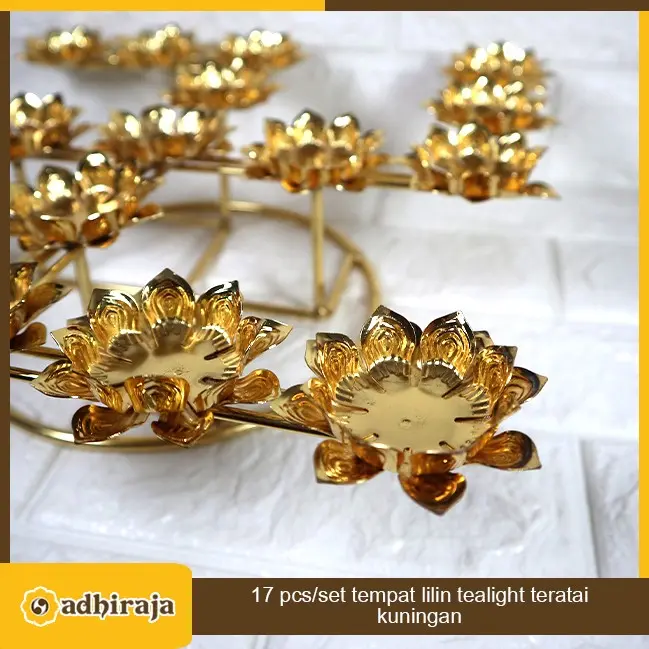 Tempat Lilin Tealight Candle Holder Kuningan Bulat isi 17 pcs