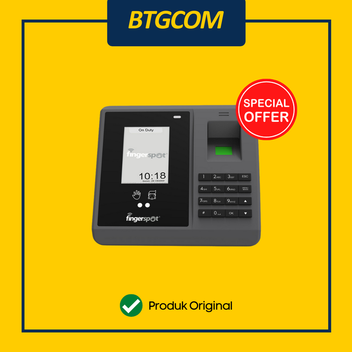 Gambar FINGERPRINT FINGERSPOT REVO WFV-208BNC WIFI MESIN ABSENSI ONLINE TELAPAK TANGAN/WAJAH/SIDIK JARI/KARTU/PASSWORD DENGAN BATERAI INTERNAL dari btgcom Kota Denpasar Tokopedia