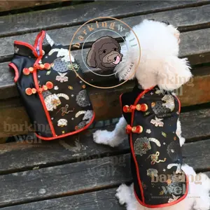 Baju Anjing Kucing HAORAN Qipao Cheongsam Kostum Imlek Anjing Chinese