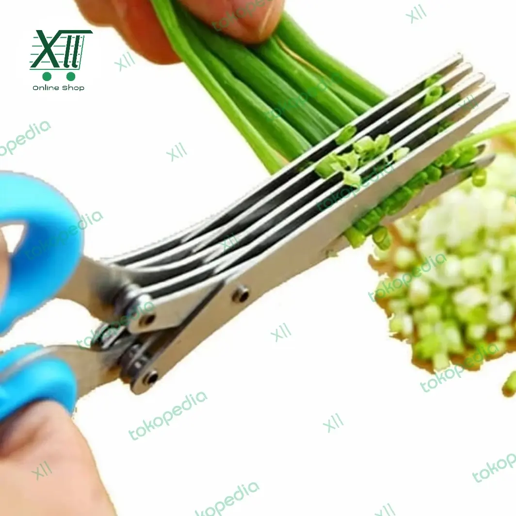 FEYE K~0202 Gunting Sayur Dapur 5 Mata Pisau Kitchen HERB Scissors