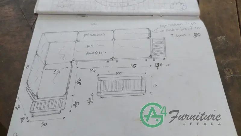 CO Set Kursi Sofa Outdoor Model Sudut Rangka Kayu Jati - Po Kak Lucky 1