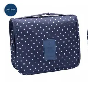 Toiletry Travel Bag / Toilet Organizer Bag - Navy Polca