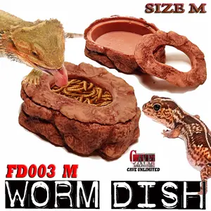 WORM DISH FEEDINGDISH GECKO TOKEK WADAH ULAT PAKAN REPTILE FD003M