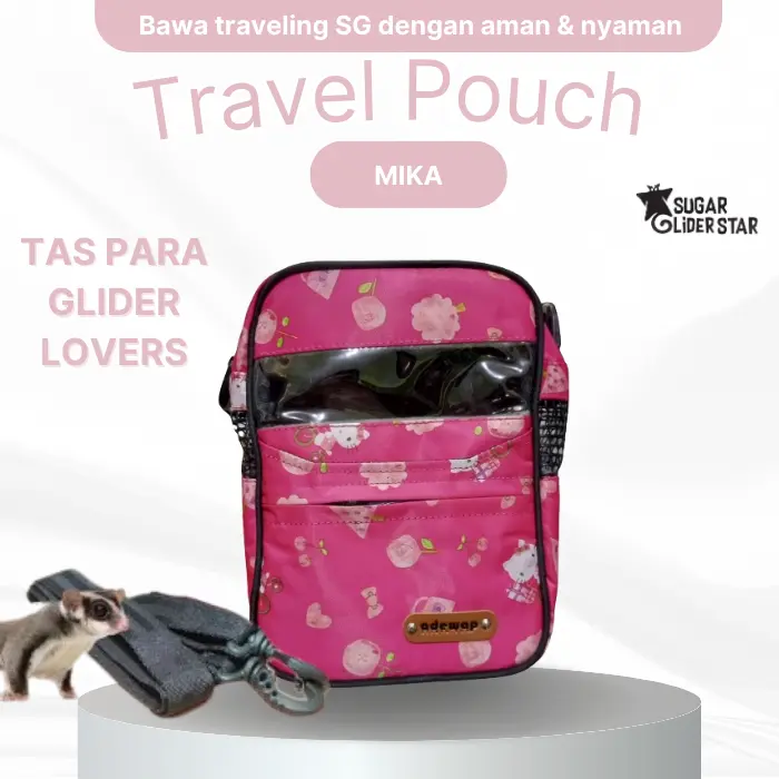 TRAVEL POUCH MIKA TAS KANTONG PERJALANAN SUGAR GLIDER TUPAI