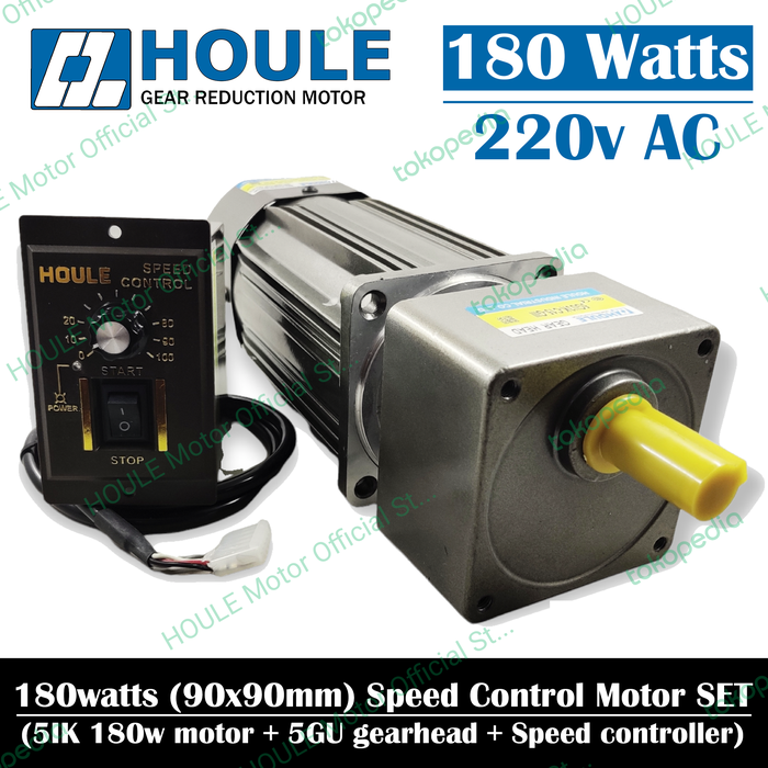 Gambar HOULE Motor 180W 220v AC 5IK Variable Speed Control Gear Motor Gearbox set 180watt 1P220V 5IK180W 5IK180R 5RK180 Reversible Torque Dinamo RPM Rendah - 5GU3K (1:3), US-52 Analog dari HOULE Motor Kota Administrasi Jakarta Utara Tokopedia