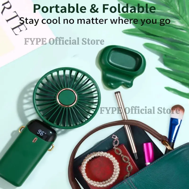 Kipas Angin Mini Portable Fan LED Display Kipas Lipat Genggam 25000mAh 3