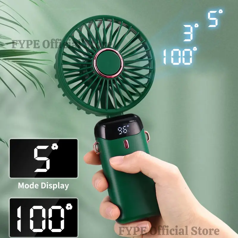 Kipas Angin Mini Portable Fan LED Display Kipas Lipat Genggam 25000mAh 1
