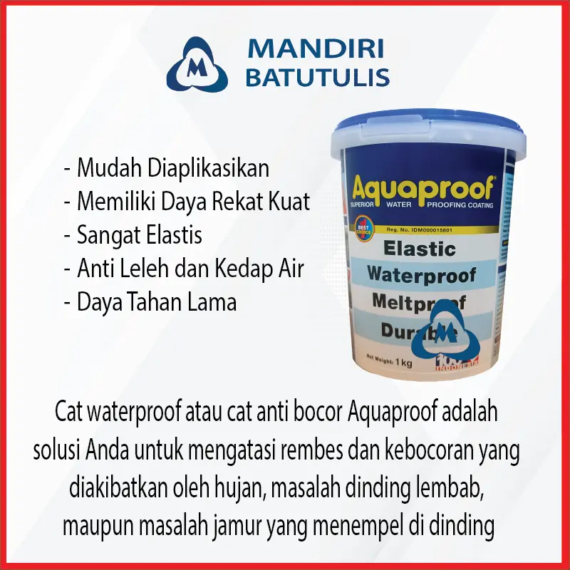 Aquaproof Cat Pelapis Anti Bocor 1kg - Aqua Proof Abu Clear Putih 1