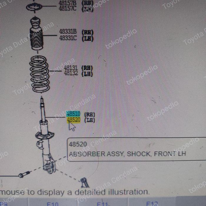 Gambar po shock absorber depan  RH/ LH Agya GR 2023 - kanan dari toyota duta cendana Kab. Cianjur Tokopedia