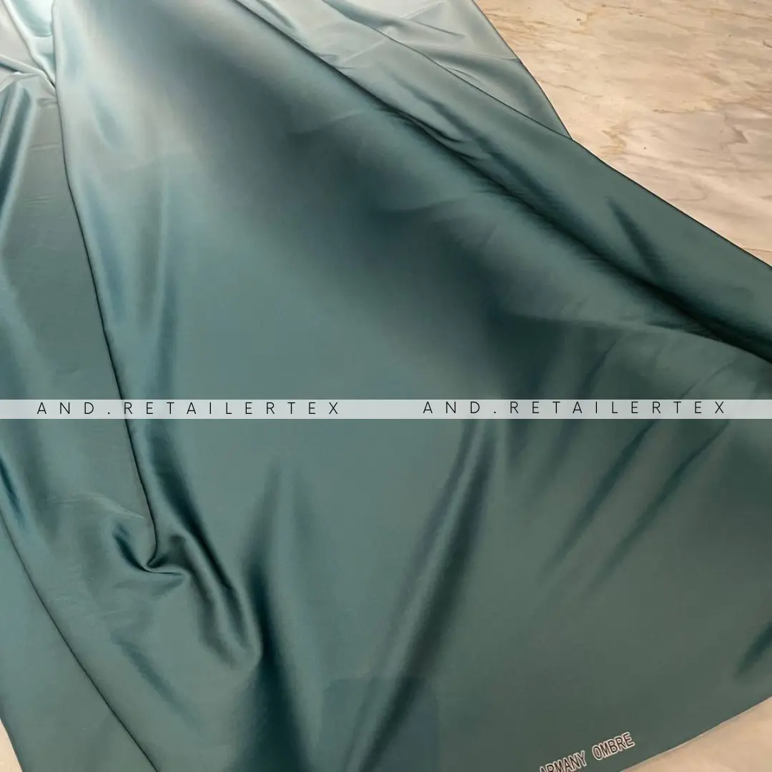 harga 0,5m Kain Satin ARMNY Silk Gradasi Ombre Warna  Emerald Mint harga setengah meter