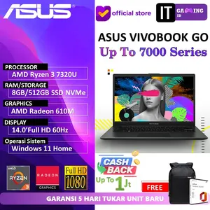 ASUS VIVOBOOK GO 14 E1404FA RYZEN 3 7320 8GB 512GB/256GB W11+OHS+M365B 14.0 FHD IPS