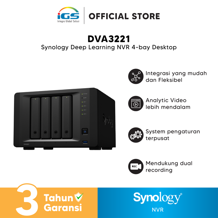 Gambar Synology NVR DVA3221 Deep Learning Network Video Recorder dari IGS Official Store Jakarta Barat Tokopedia