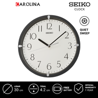 Gambar Jam Dinding SEIKO Analog QHA007J Quiet Sweep White Dial Matt Black Case Decorator Wall Clock dari Carolina Watch Official Shop Kota Administrasi Jakarta Barat 1 Tokopedia