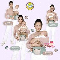 Gambar Baby Joy Gendongan Depan Bayi Hipseat 7in1 Baby Carrier Polyester - Giraffe Green dari Berry Baby Kota Bandung 5 Tokopedia
