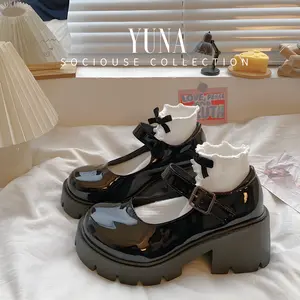 Sepatu Docmart Mary Jane Oxford Wanita Import Warna Hitam Soicouse