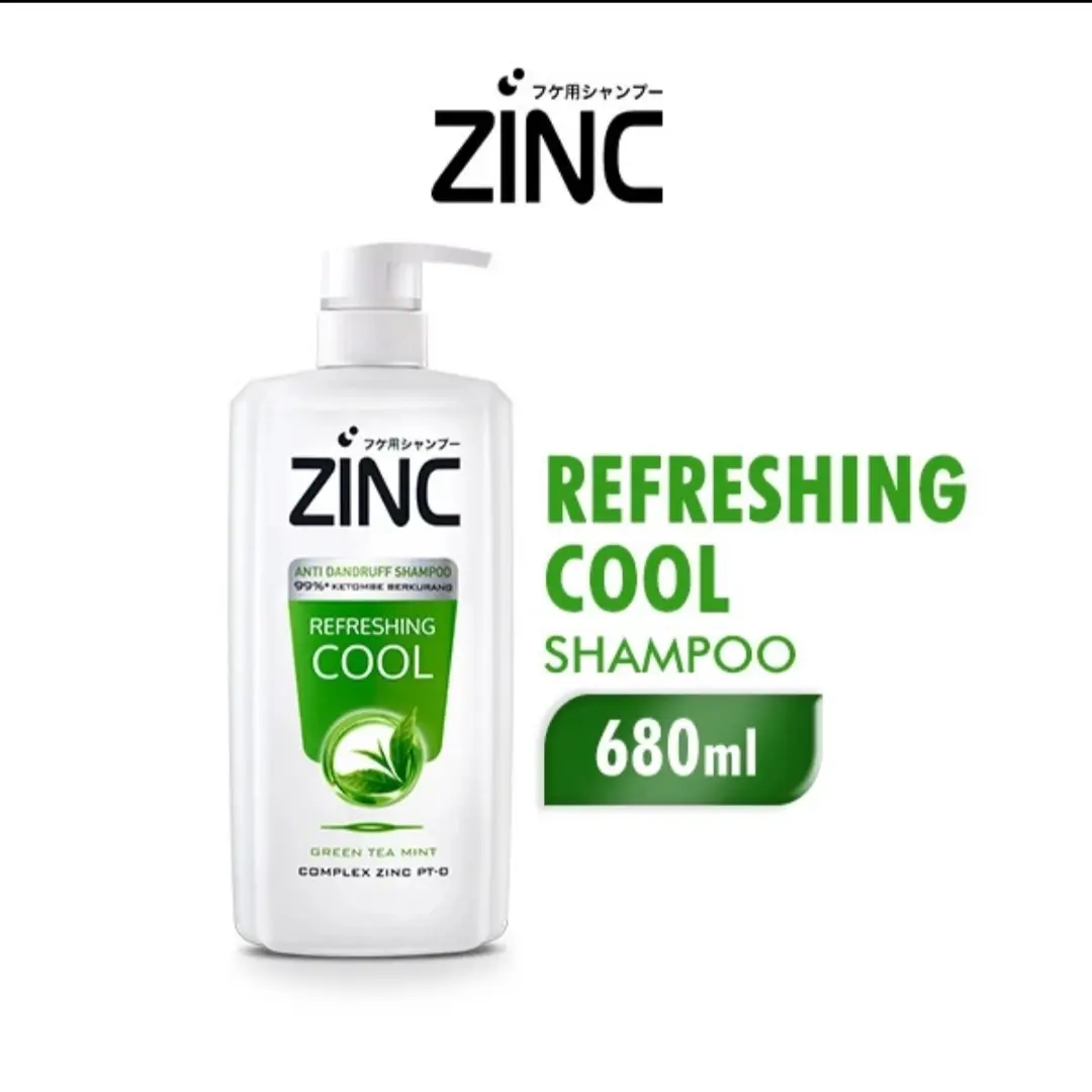 ZINC Shampoo Refreshing Cool botol 680ml, shampo Zinc botol 680 ml