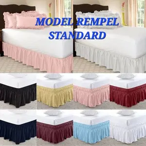 Bed Skirt Hotel Mewah Polos Tinggi 30cm