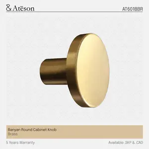 ATESON AT061BBR Tarikan Handle Laci Kuningan Gold Brass Cabinet Knob ...