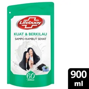 Lifebuoy Shampoo Strong Shiny Kuat Berkilau Refill 900ml shampo sampo