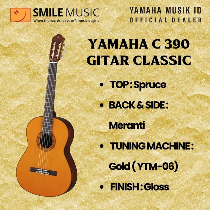 Gambar Gitar Classic Yamaha C390 / C 390 Yamaha Gitar Classic C390 Original dari Smile Music - Yamaha ID Official Kota Administrasi Jakarta Pusat Tokopedia