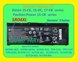 Baterai SR04XL HP Omen 15-CE , 15-DC , 17-CB , HSTNN-IB7Z , HSTNN-DB7W