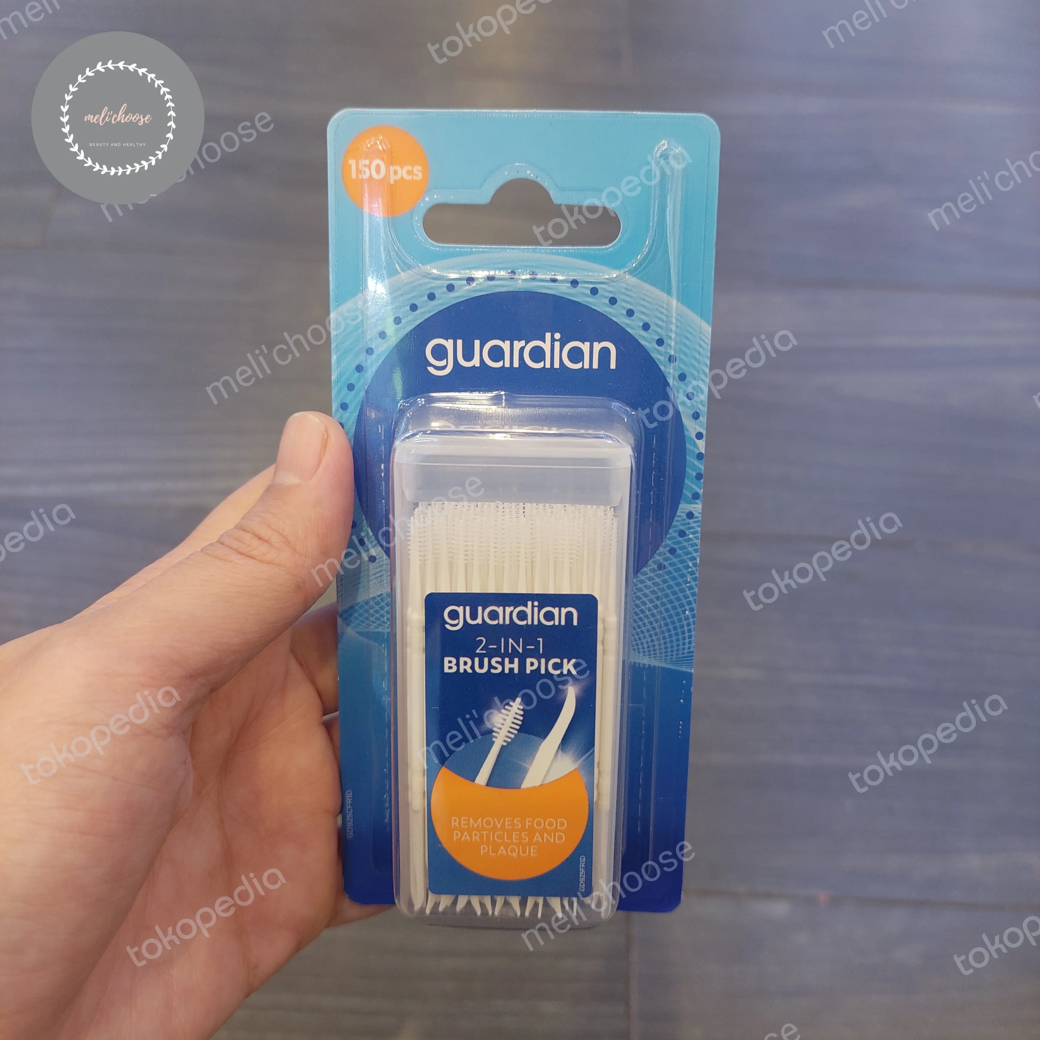 guardian brush pick 2-in-1 removes food particles and plaque isi 150pc