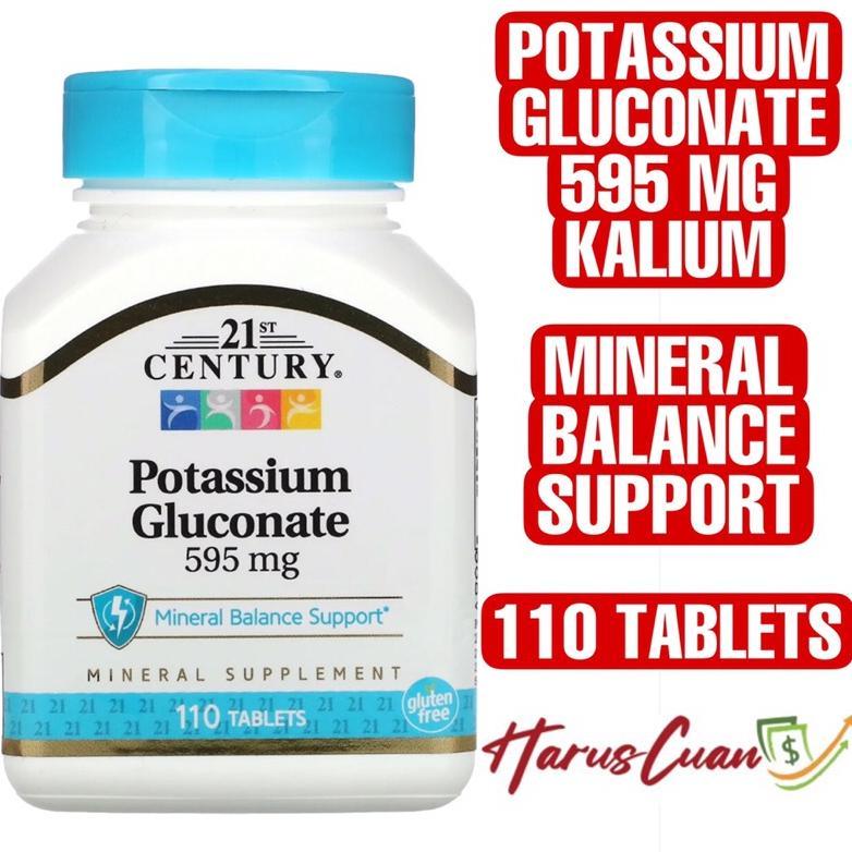 21st Century USA Potassium Gluconate 595 mg 110 Tablets Kalium Mineral