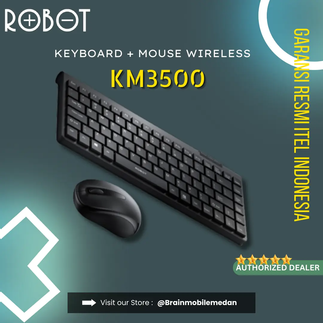 KEYBOARD MOUSE WIRELESS COMBO ROBOT KM3500