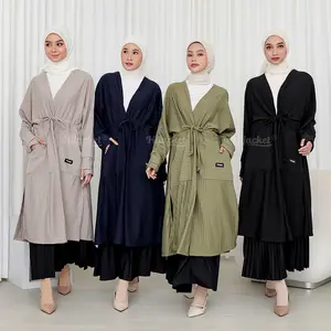 Jaket Wanita Hijaber Muslimah Panjang Syari Jacket Cewek Outer TFN