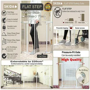 Baby Safe SKIDA Flat Step Safety Gate 75-85cm Pagar Pengaman Anak