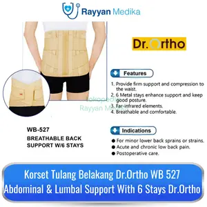 Korset Pinggang Dr Ortho WB 527 | Abdominal & Lumbar Support 6 Stays