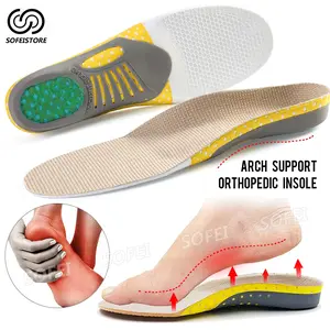 1 Pasang Premium Orthotic Gel Sol Arch Dukungan Pad Ukuran 32-46
