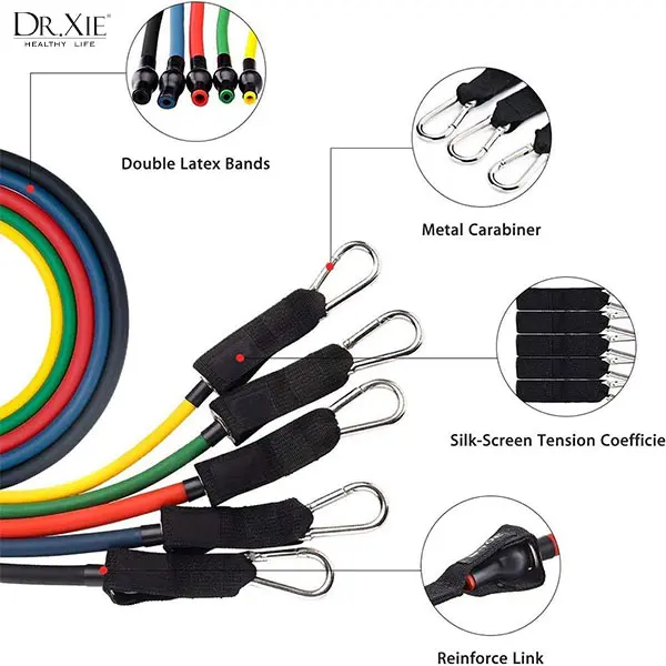 Resistance Bands 11 in 1 Set Tali Pembantu Resistance Tube Elastic Fit 1