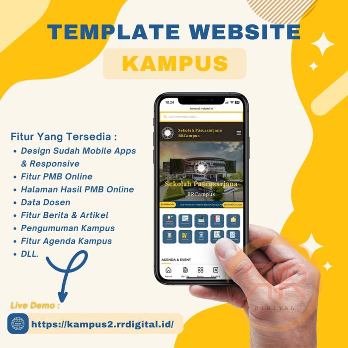 Gambar TEMPLATE WEBSITE KAMPUS / SEKOLAH DESIGN MODERN DENGAN WORDPRESS [NEW dari RRDigital-id Kota Depok Tokopedia