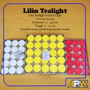 Lilin Tealight / Lilin Aromaterapi / Lilin Kaleng GL isi 100 pcs