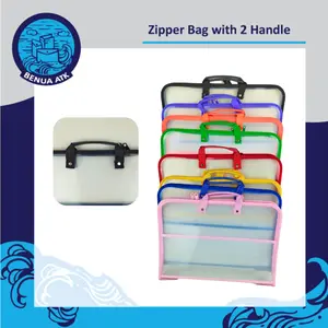 Map Plastik Tas Resleting with 2 Handle / Zipper Bag 2 Handle Folio