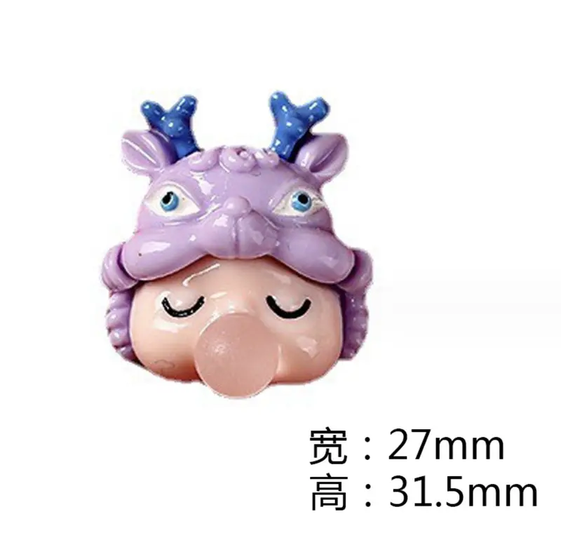1 set isi 5 pcs clay kepala orang topi naga dan barongsai untuk art 4