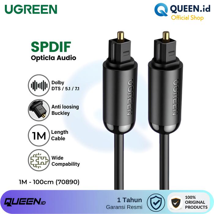 Gambar UGREEN Kabel Digital Audio Optical SPDIF Toslink Fiber 1M - 70890 dari Queen-id Kab. Tangerang Tokopedia