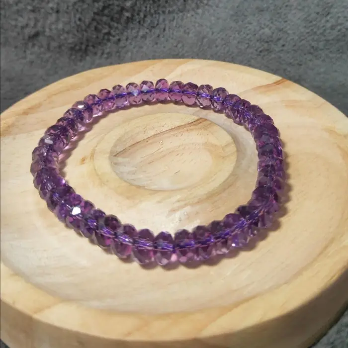 Gelang Amethyst  Natural Faceted_Rondelle 6,5 mm Top Grade 7A (2)