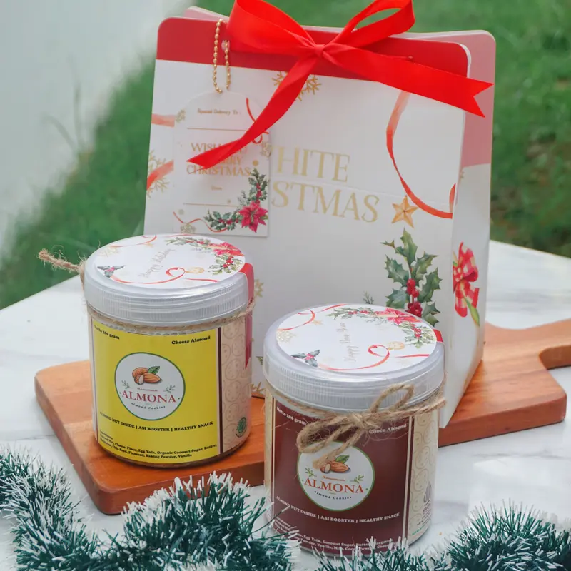 Hampers Spesial Natal Tahun Baru isi 2 Cookies FULL ALMOND Tanpa Gula 0