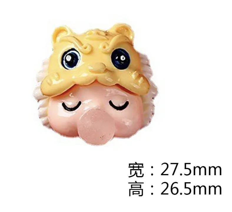 1 set isi 5 pcs clay kepala orang topi naga dan barongsai untuk art 2