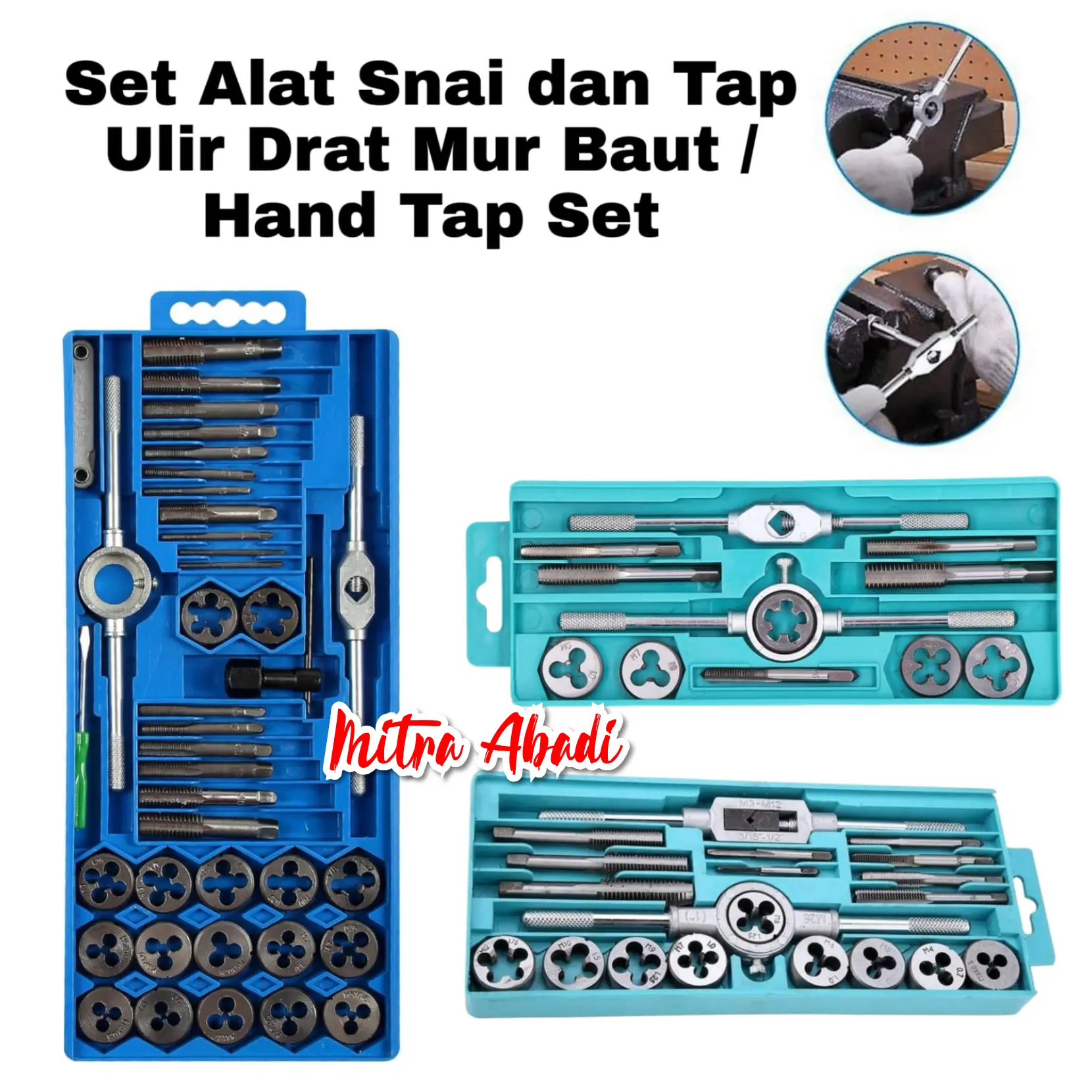 Set Alat Snai dan Tap Ulir Drat Mur Baut / Hand Tap Set